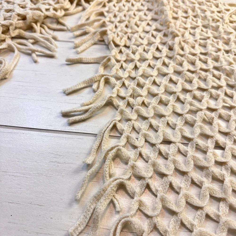 Cream Woven Decorative Throw